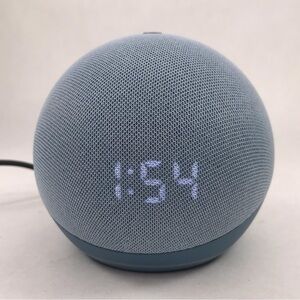 Amazon Echo Dot 5th Gen Smart Speaker Round Clock Alexa Cloud Blue